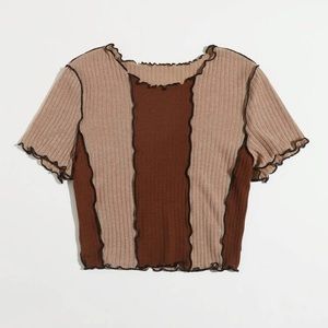 Lettuce trim color blocking tee